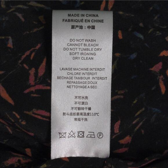 IRO Womens Jicka A Line Dress Black Abstract Mini V Neck Cap Sleeve 100% Silk 36 - Picture 8 of 9